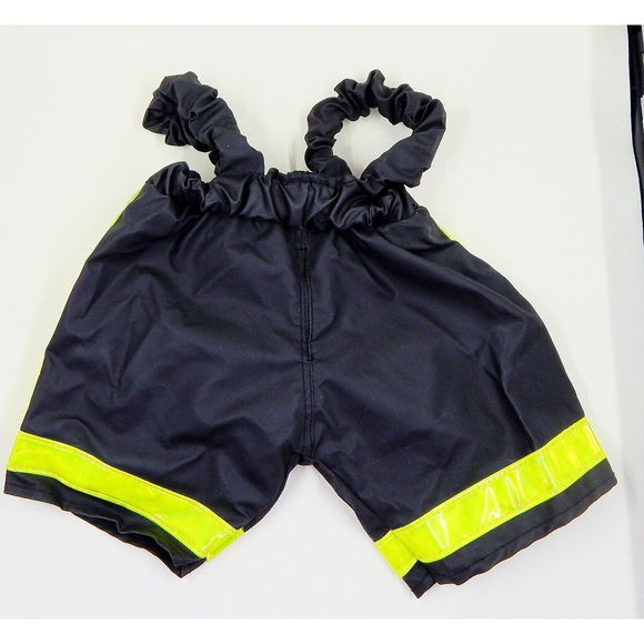 Build a Bear Clothing Black Yellow Fireman Safety Outfit Flashlight Helmet - Picture 10 of 12